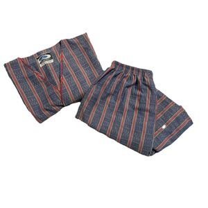 Vintage 60s Pleetway Pajama Shorts Set Mens XL/XXL Striped Short Sleeve